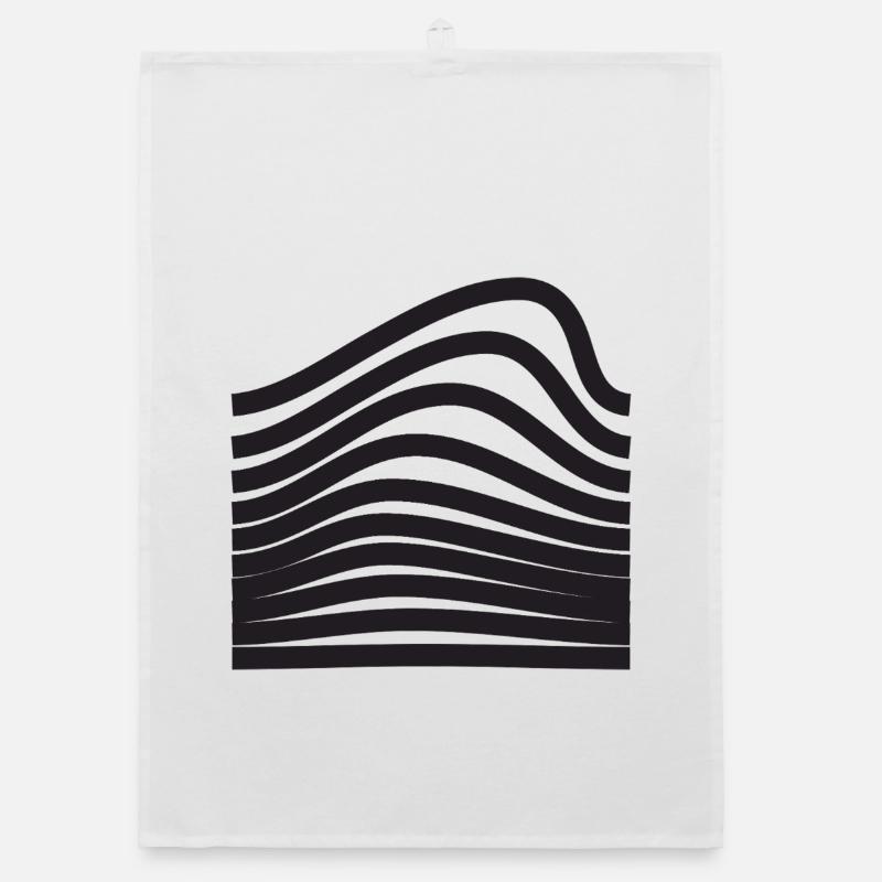 Bold Wavy lines design Organic dish towel