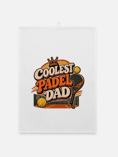 Coolster Padel Papa | Vintage Padel - Organic Geschirrtuch - Weiß