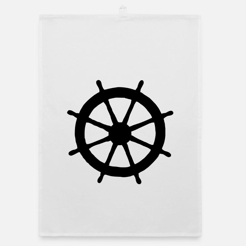 Steering Wheel Sail Sailing Sailor Organic dish towel