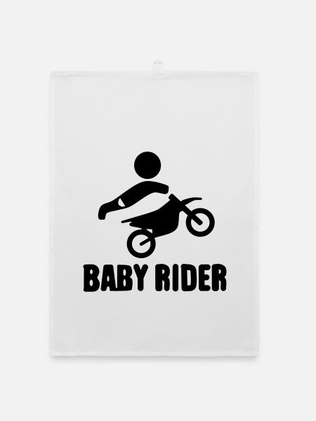 Baby Rider  - Organic Geschirrtuch - Weiß - Vorne