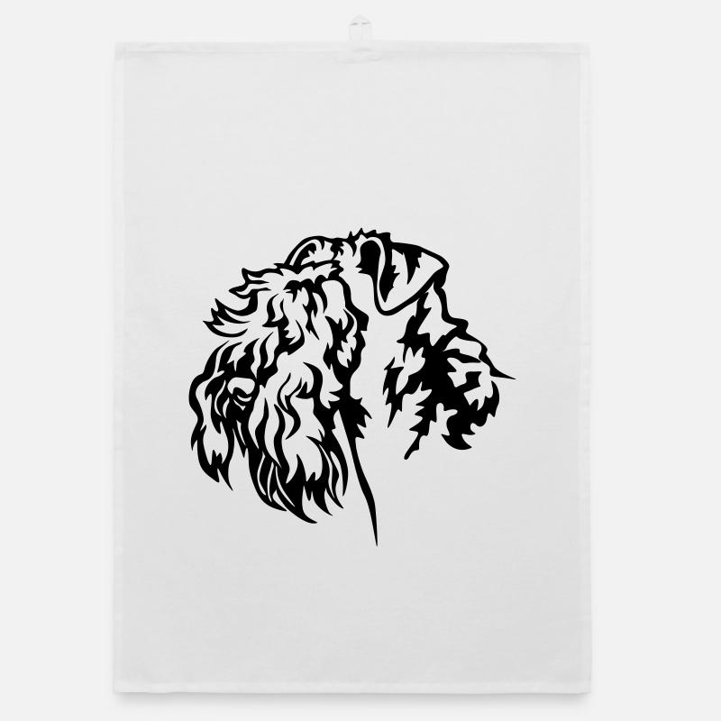 Kerry Blue Terrier Head Organic dish towel