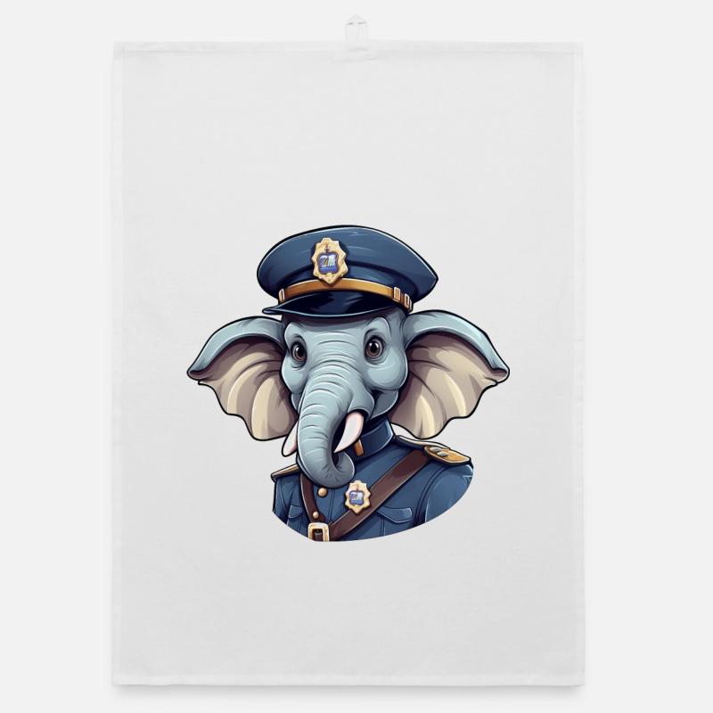 Policier éléphant Torchon bio