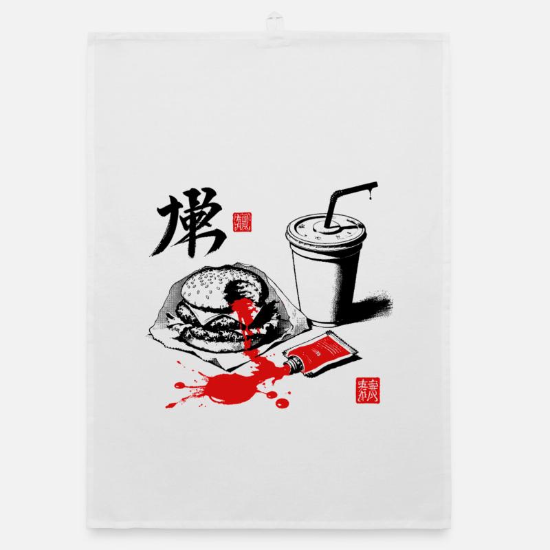 Blood Ink Calligraphy Expression Organic dish towel