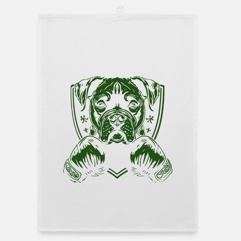 chien boxer- Torchon bio