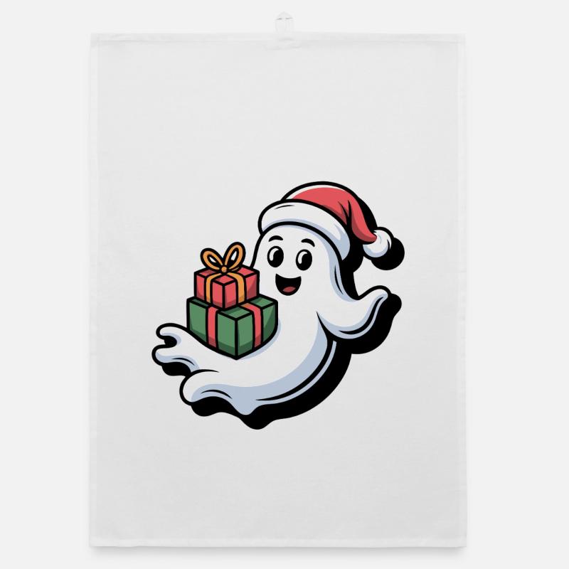 Weihnachtsgeist mit Geschenken Torchon bio