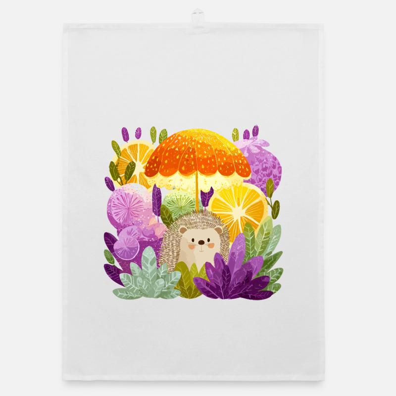 Hérisson sous une pluie de citron Torchon bio