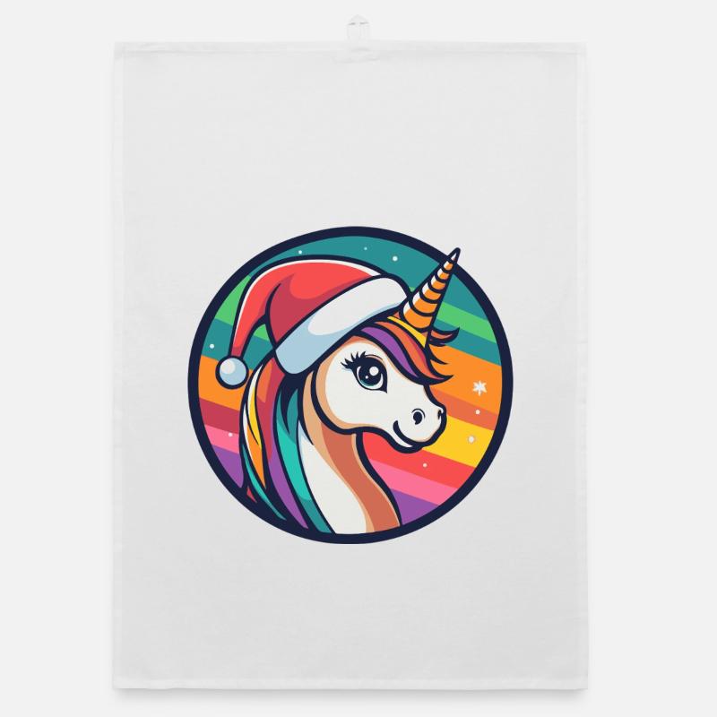 Unicorn Winter Magic Organic dish towel