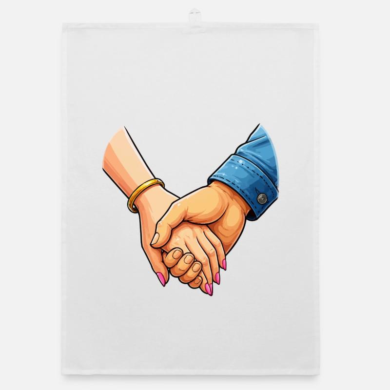 Hands together pair Organic dish towel