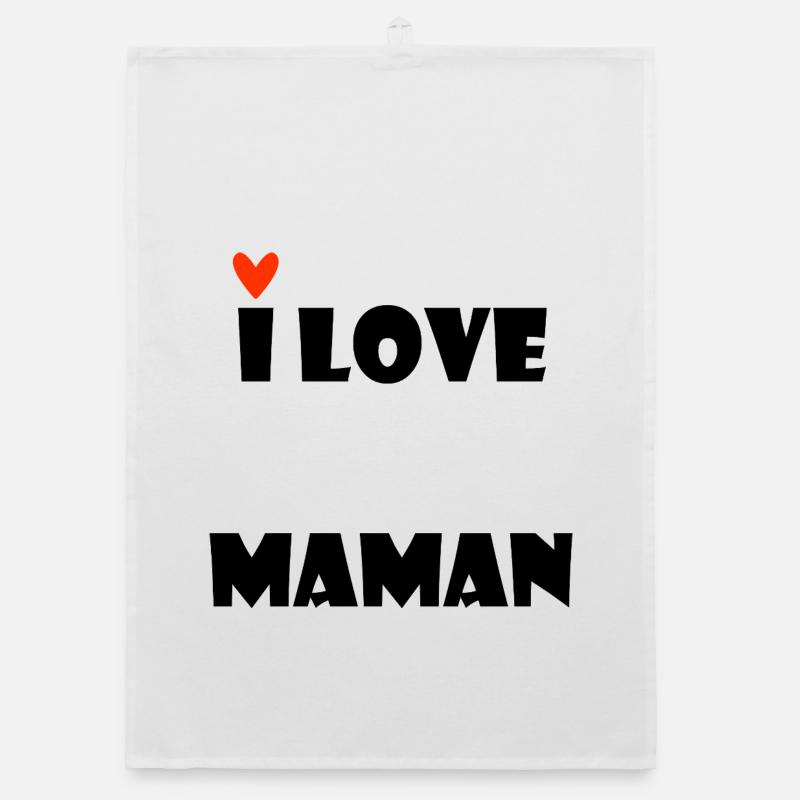ICH LIEBE MAMA. SUPER-MAMA. MUTTERTAG. HERZ. Organic Geschirrtuch