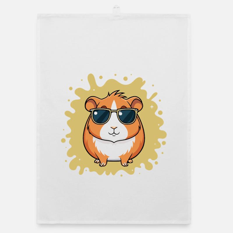 Cooler Hamster mit Sonnenbrille Organic Geschirrtuch