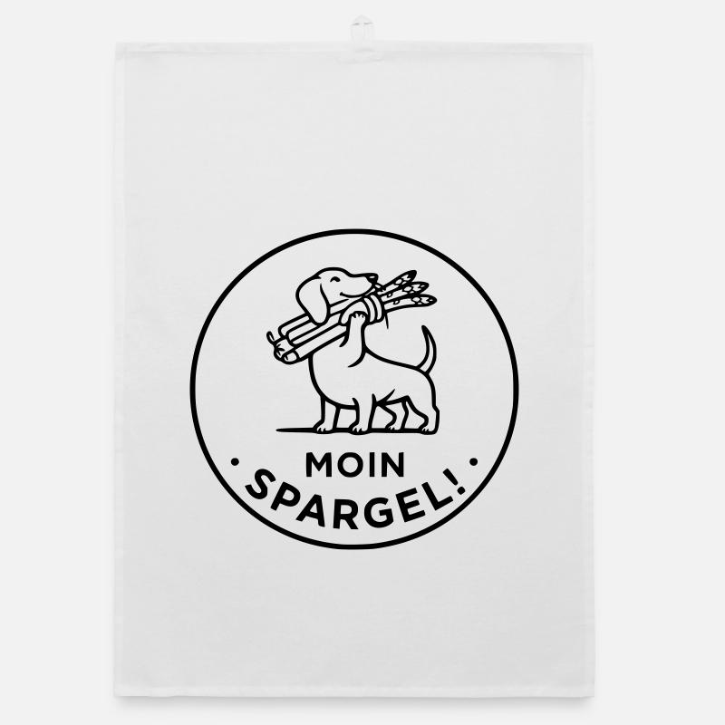 moin spargel dackel hund Organic Geschirrtuch