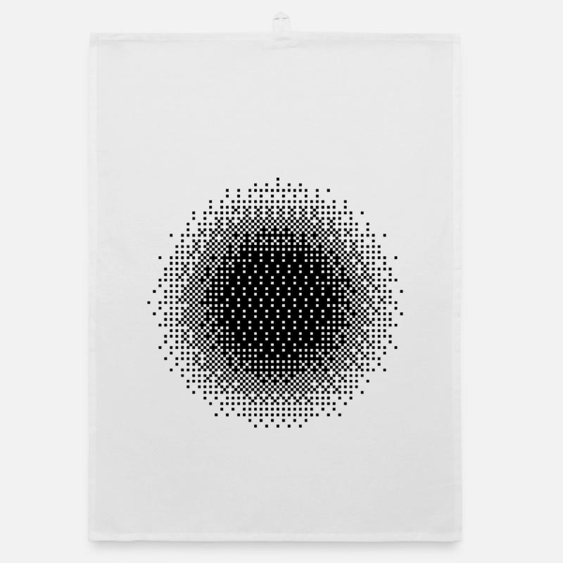 pixelated circle design Organic dish towel
