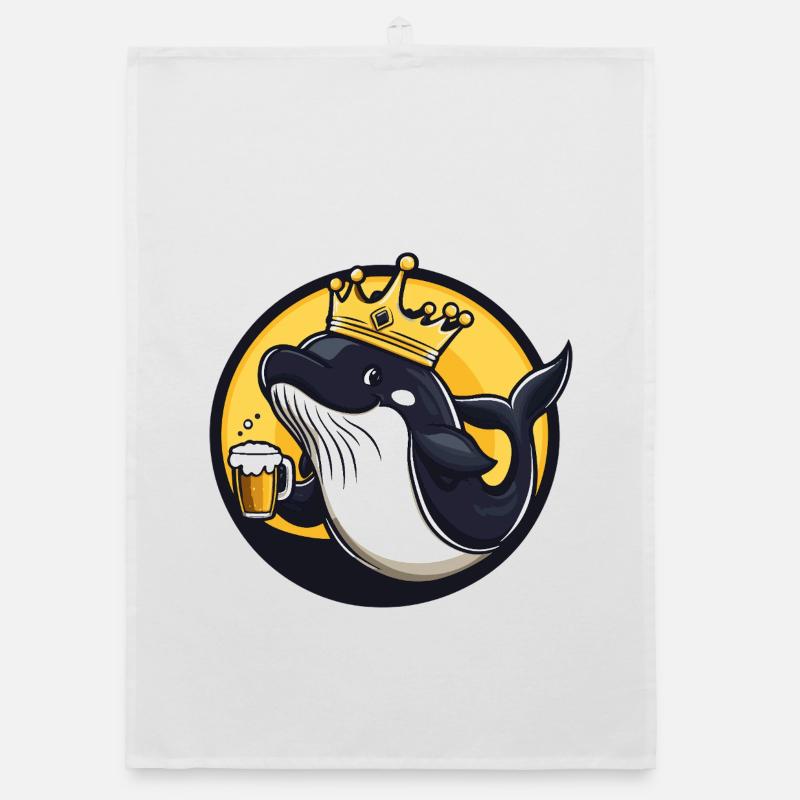 Whale Beer Funny Organic dish towel
