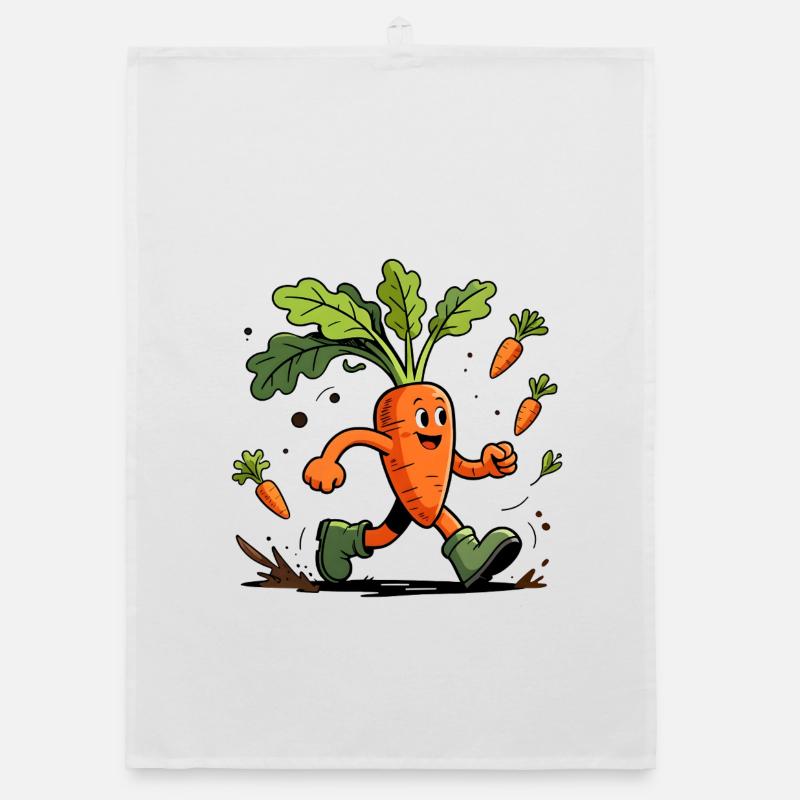 Fun dynamic carrot gardener Organic dish towel