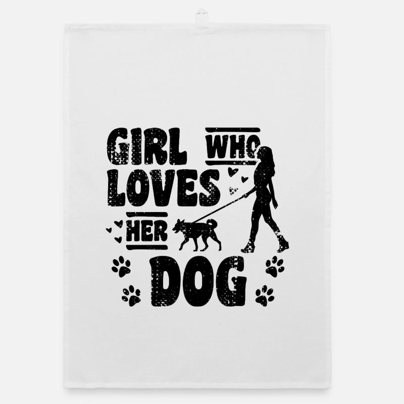 Fille qui aime son chien Torchon bio