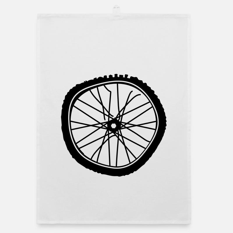 A broken bicycle tire Organic dish towel