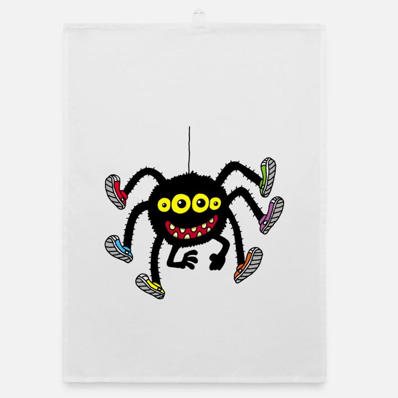 Spinne in bunten Schuhen Organic Geschirrtuch