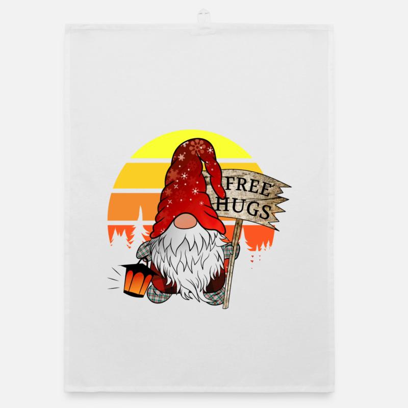 Gnome Elfes de Noël avec câlin gratuit Torchon bio