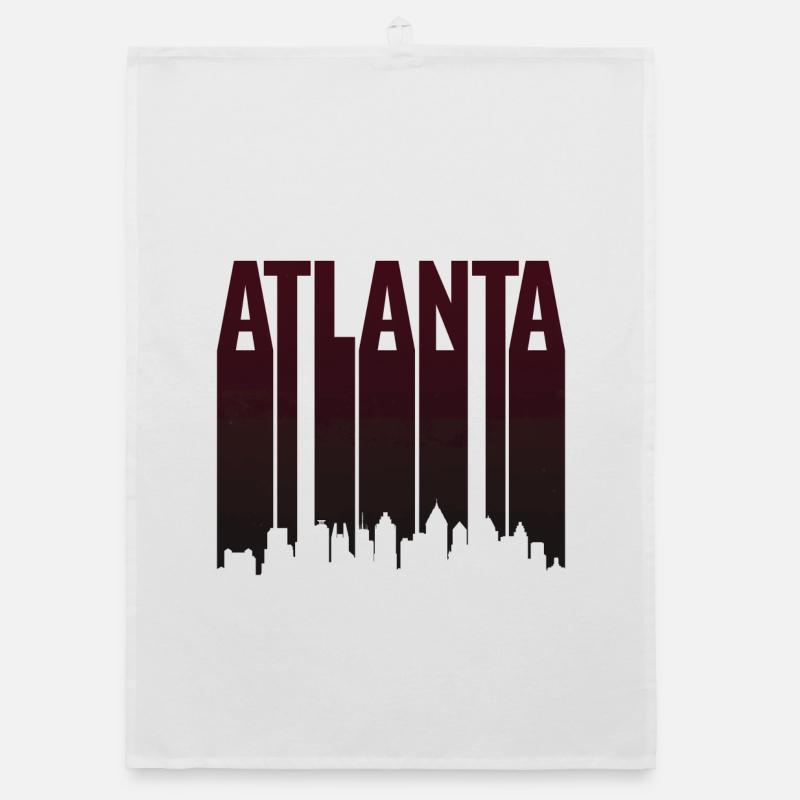 Silhouette verticale de la Skyline d’Atlanta Torchon bio