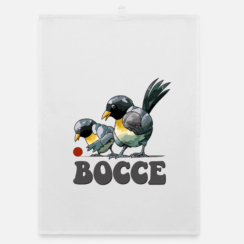 Boccespieler Spruch Ball Vogel mit Jack Bocci Organic Geschirrtuch