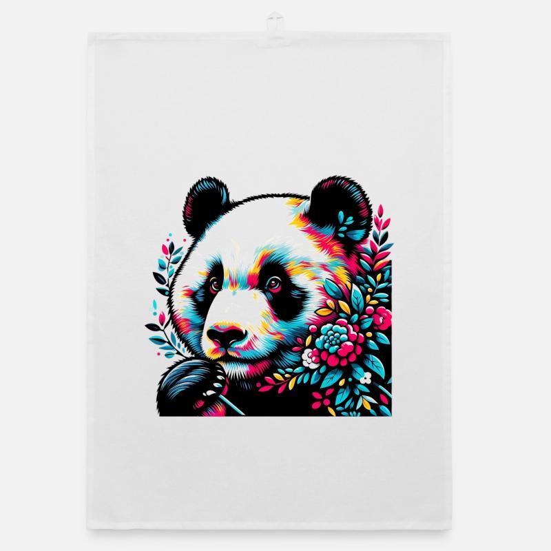 Panda - Organic Geschirrtuch - Weiß