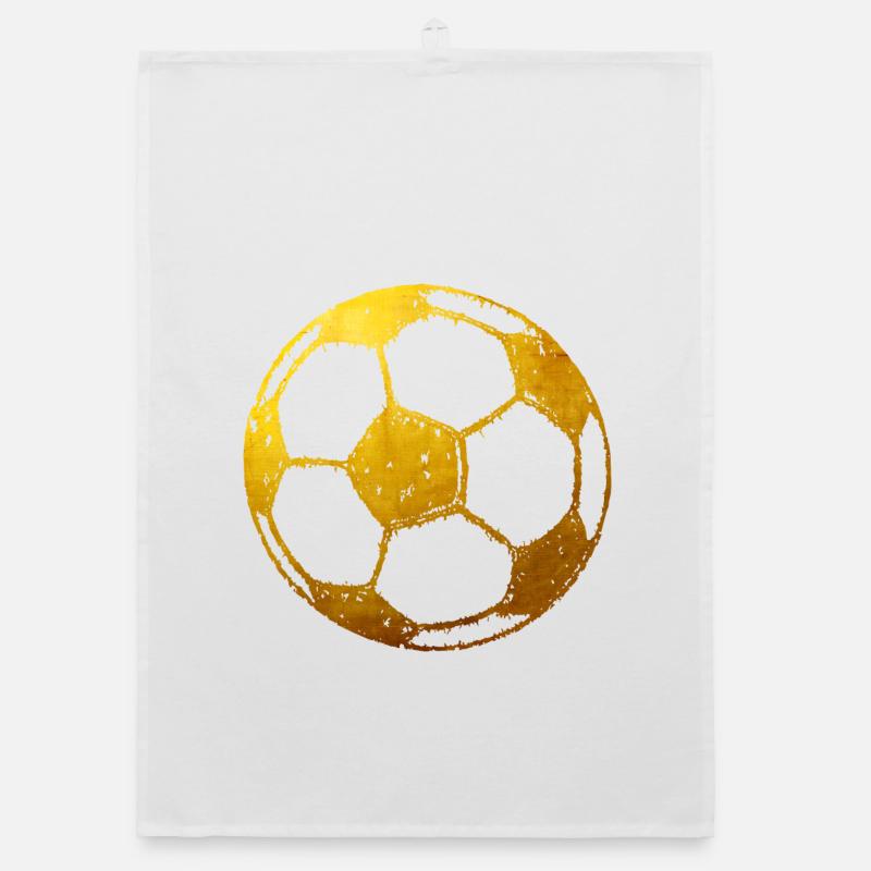 Fußball - Goldfarben Organic Geschirrtuch