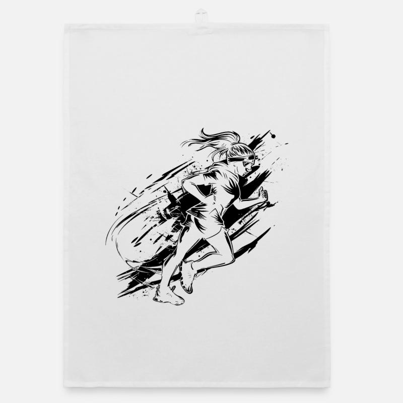 Runner Drawing Organic dish towel