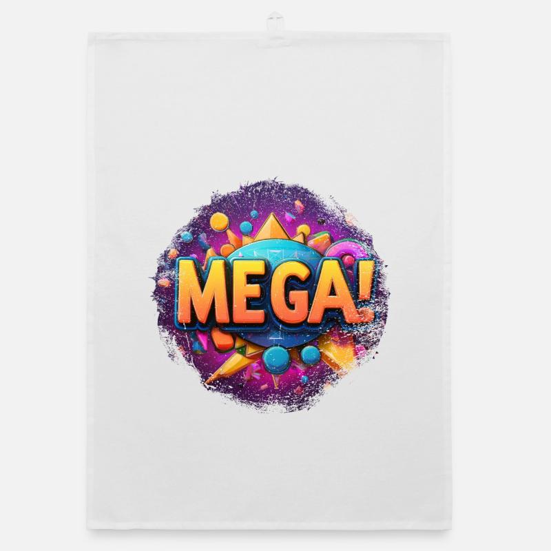 mega text in 3D Organic dish towel