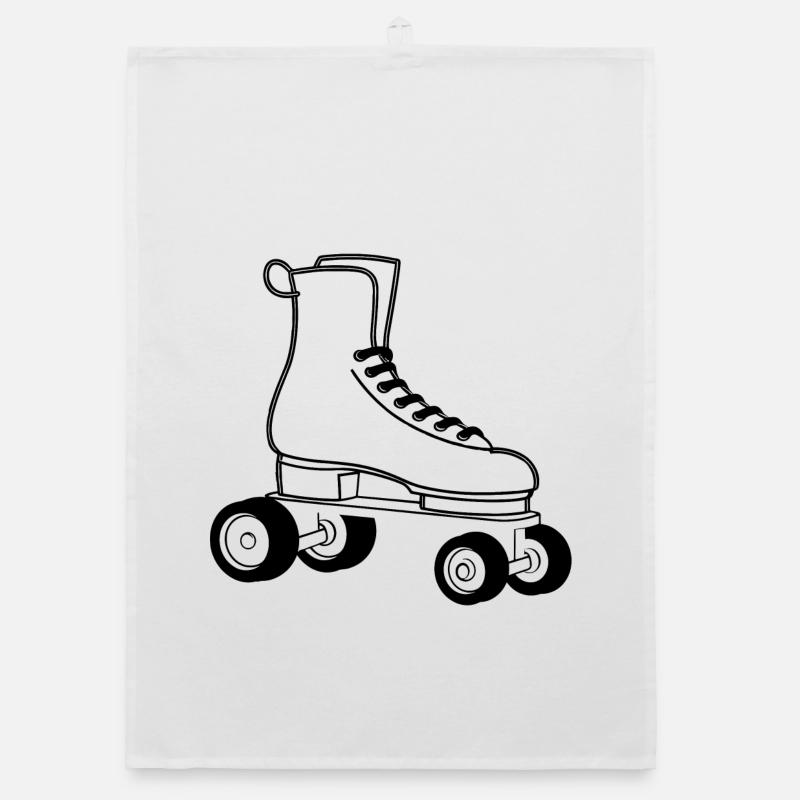 Rollerskates Line Art Organic Geschirrtuch