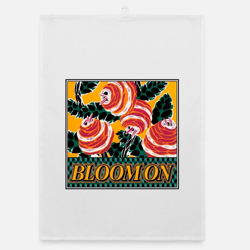 Bloom On - Déclaration florale rétro Torchon bio