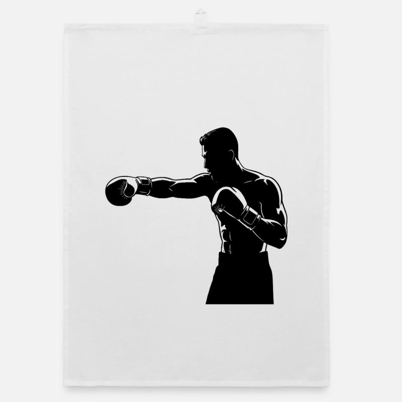 Boxing Ring Fighter Right Hook Organic dish towel