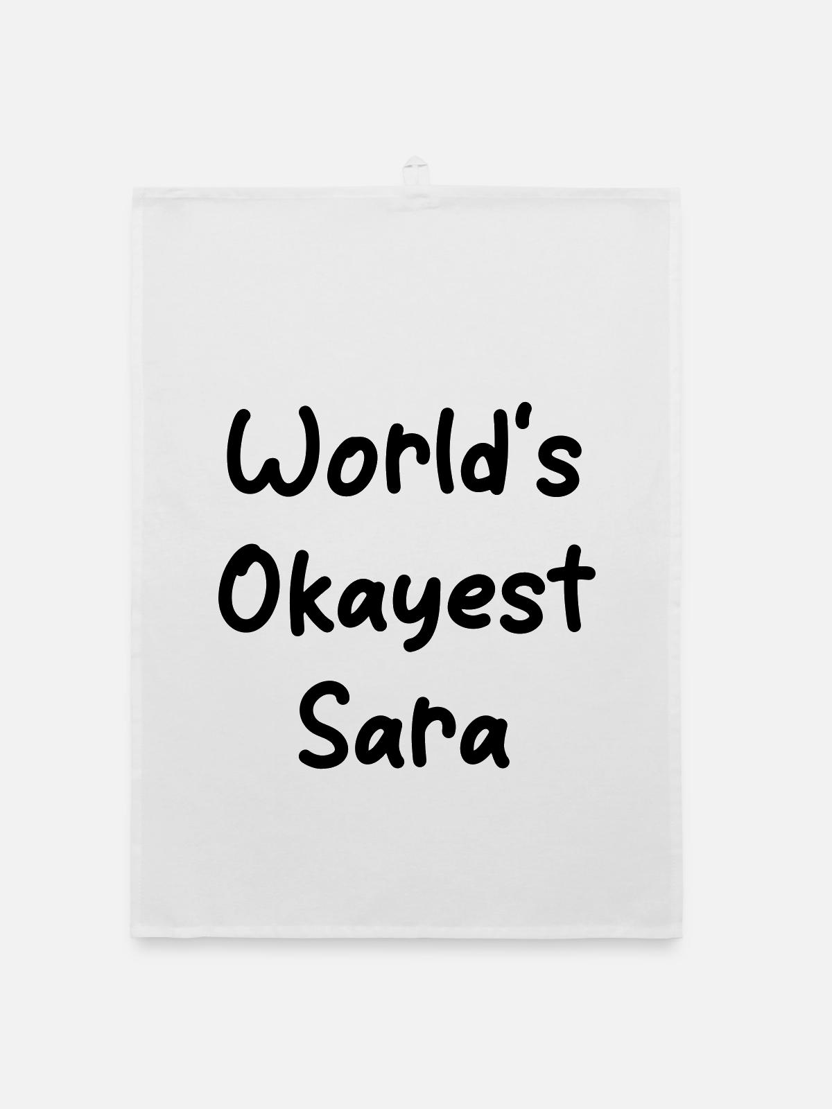 World's okayest Sara - Organic Geschirrtuch - Weiß - Vorne