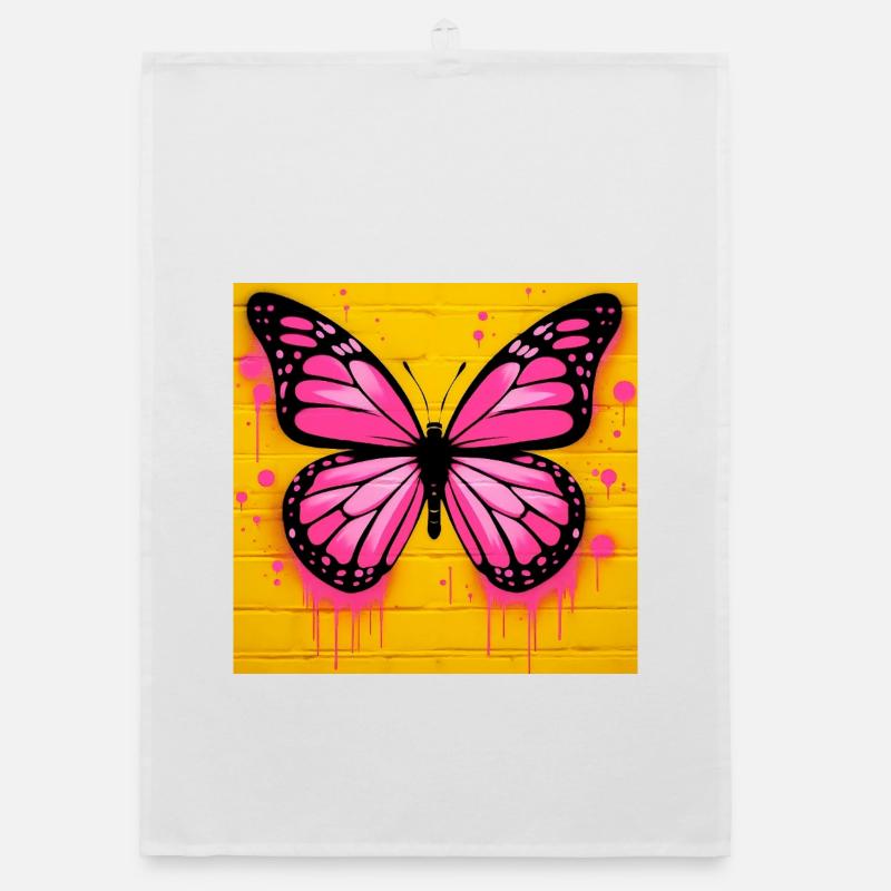 Schmetterling - Organic Geschirrtuch - Weiß