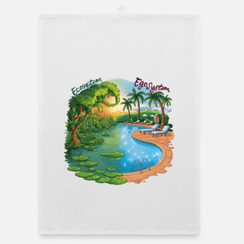 Ecosystem Egosystem Design Humor and Ecology Organic dish towel