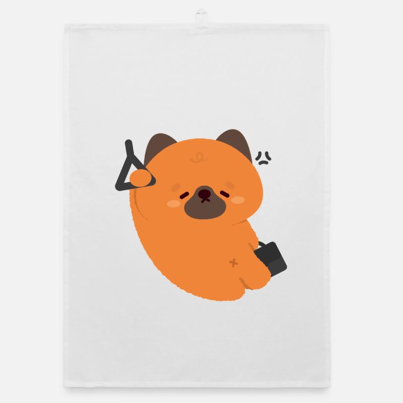 Müder Deutscher Schäferhund Welpe pendeln - Organic Geschirrtuch - Weiß