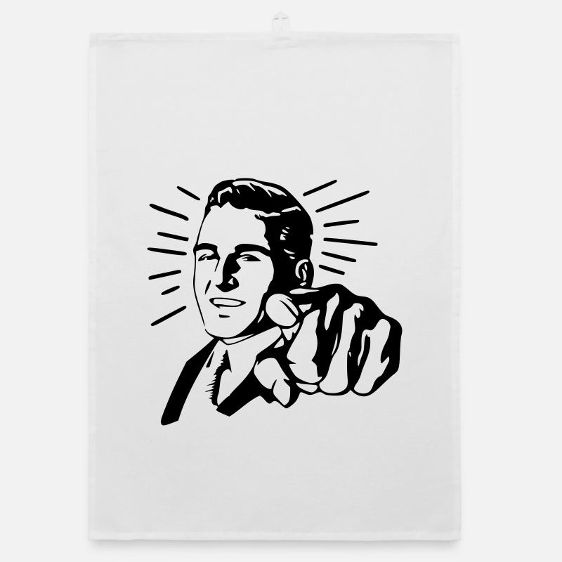 Zeigender Mann Organic Geschirrtuch