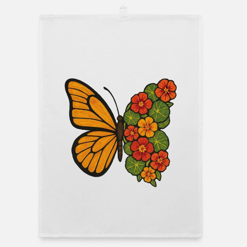 Butterfly Bloom Split Organic dish towel