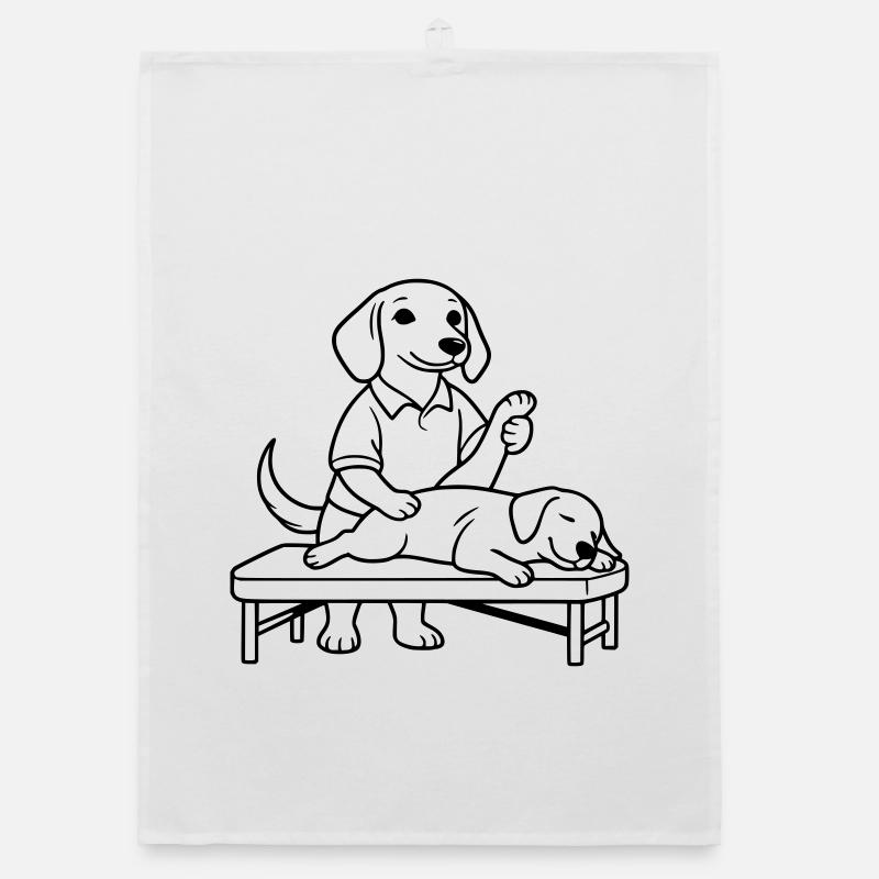 Dachshund Physiotherapist Organic dish towel