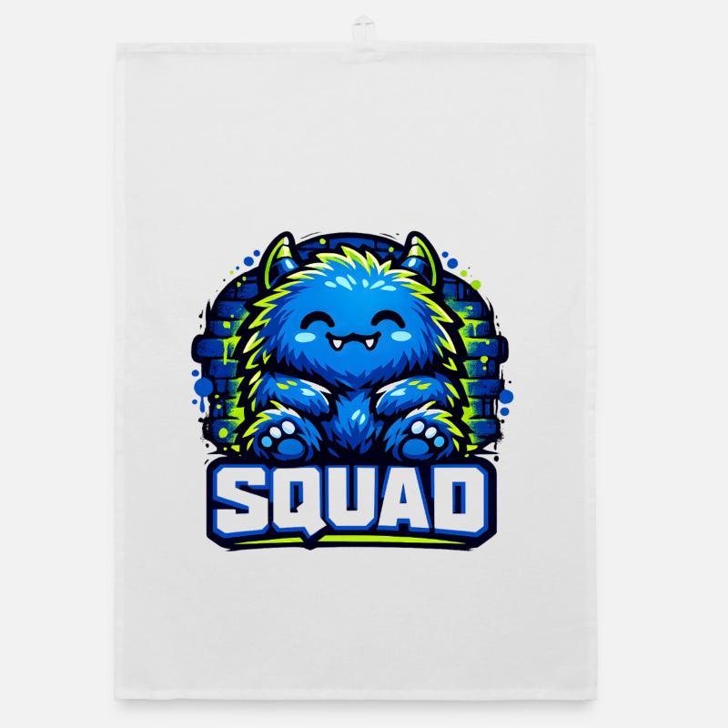 Blauer Monster Squad Logo Organic Geschirrtuch