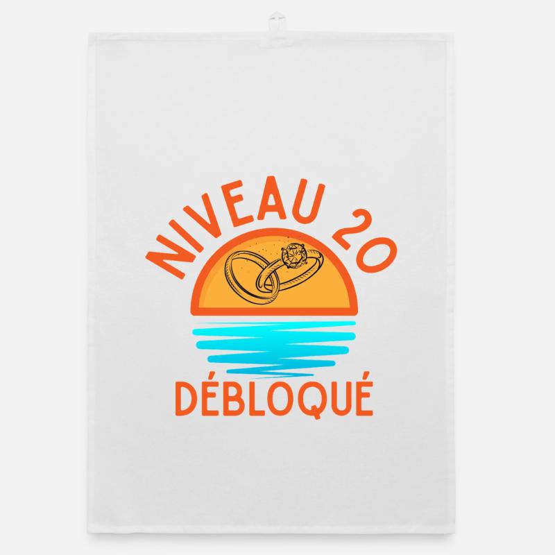 Niveau 20 Débloqué, une touche créative et joyeuse Torchon bio