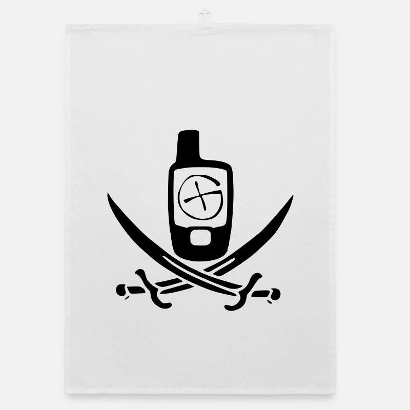 Geocaching Pirate Flag Organic dish towel