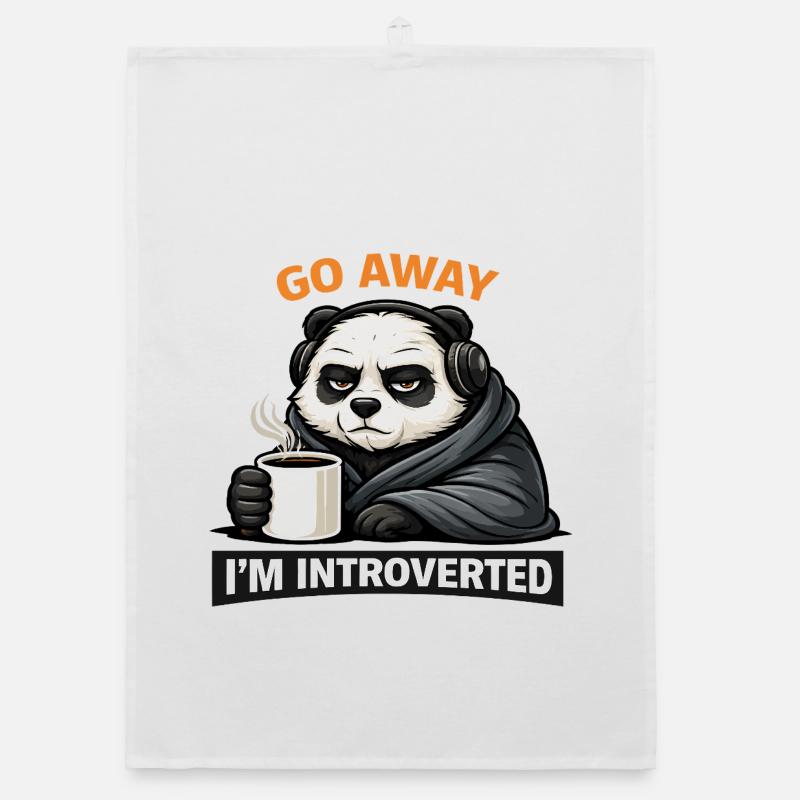 Introvertierter Panda Kaffee-Tee Organic Geschirrtuch