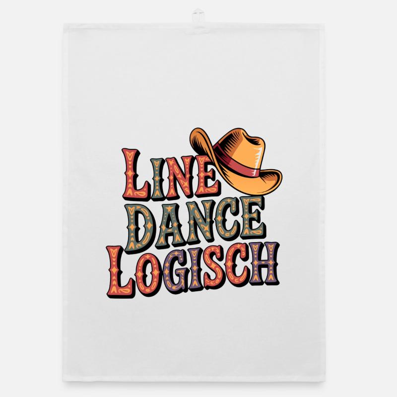 Line Dance Logisch Organic Geschirrtuch