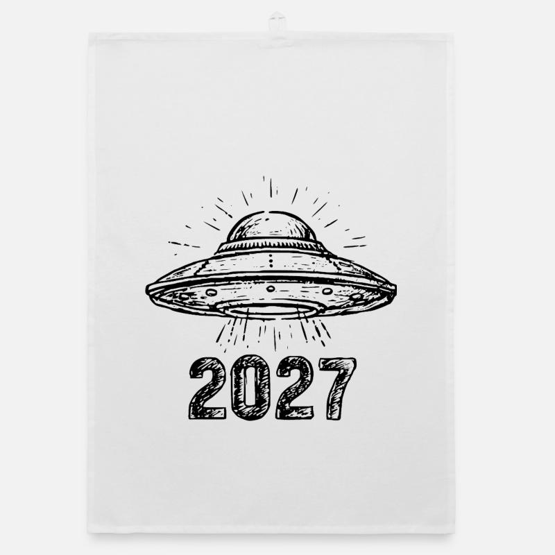 Spaceship black Organic dish towel