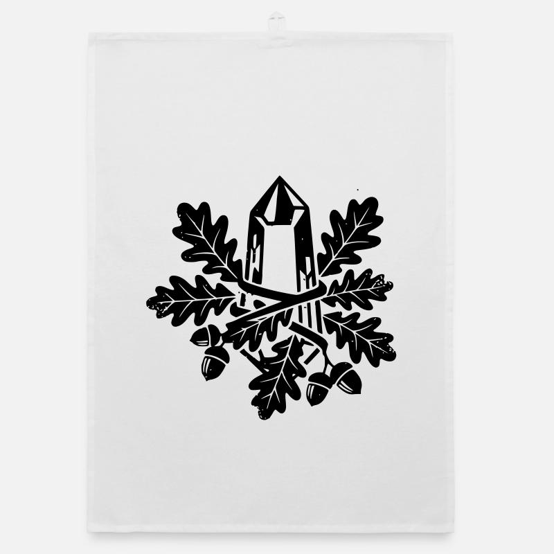 Kristall Eichenblatt Magie Wald Organic Geschirrtuch