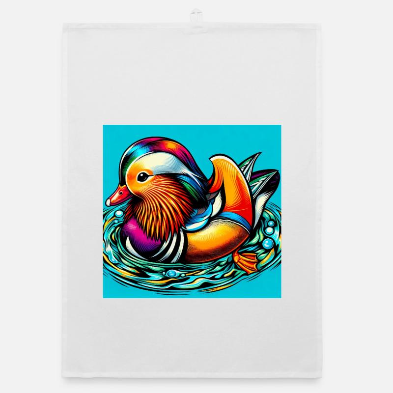 Mandarin duck Organic dish towel