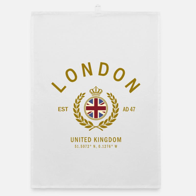 Écusson Londres Drapeau UK doré Torchon bio