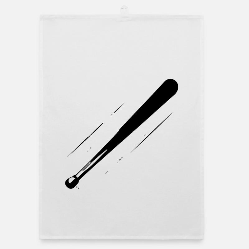 Baseball Bat Sketch Organic dish towel