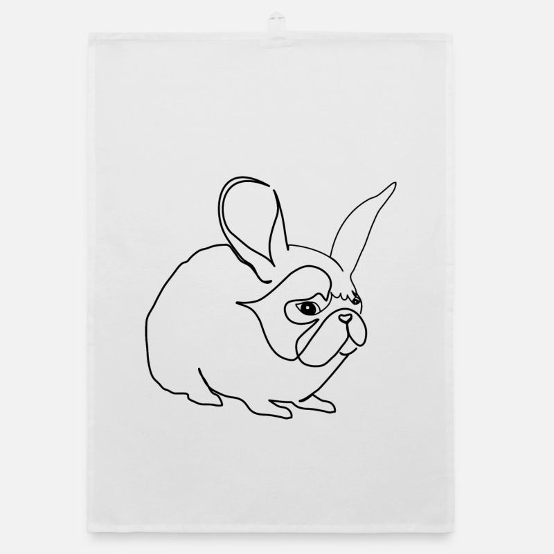 Pug bunny Pug Rabbit Organic dish towel