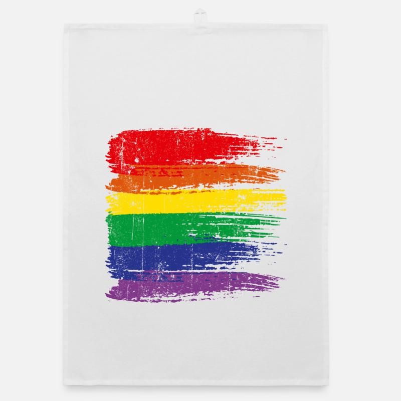 Regenbogen-Pinselstrich Pride Organic Geschirrtuch